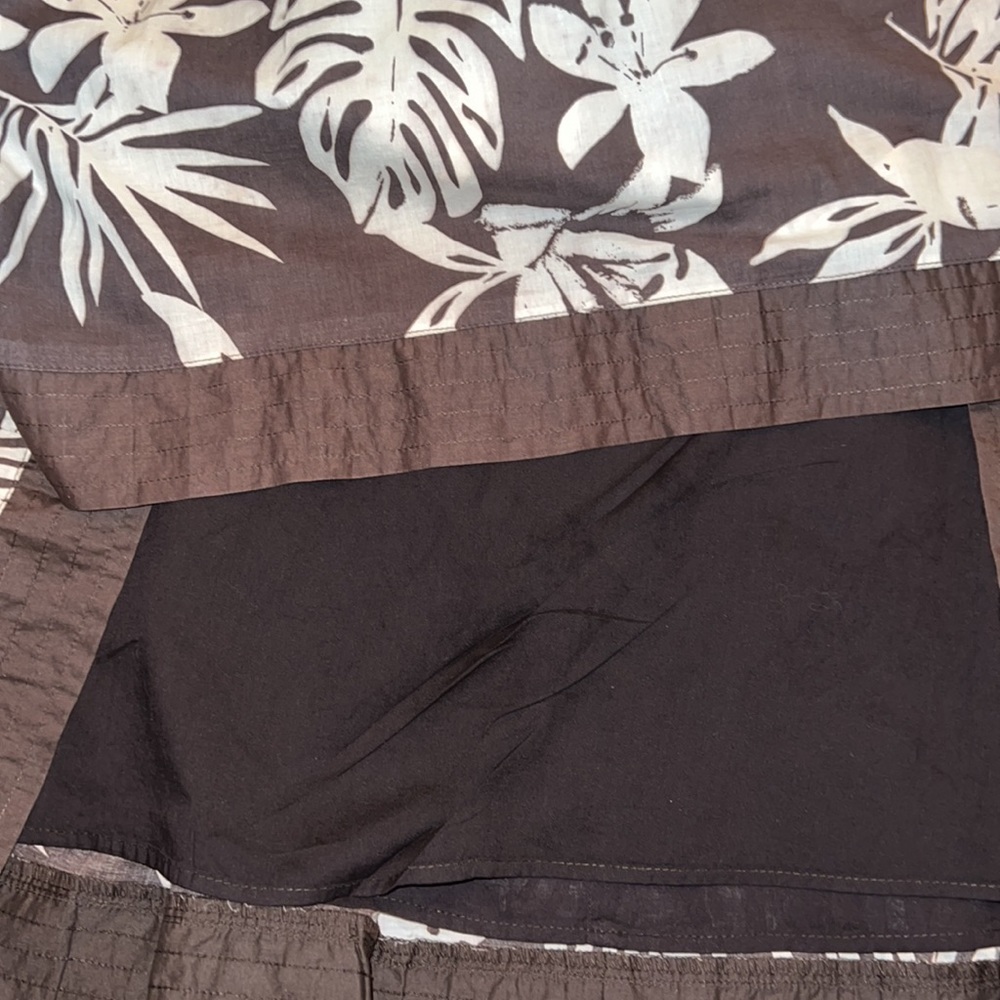 Chico's Women Pleated Skirt Brown Palm Leaf Hawaiin Print Size 2.5 - Picture 9 of 10